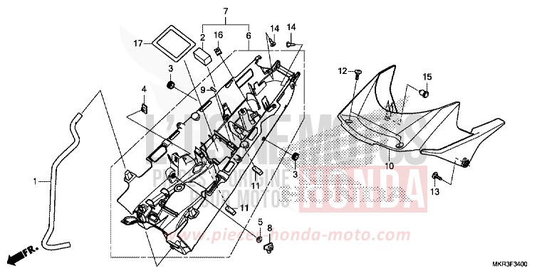 KOTFLUEGEL, HINTEN von CBR1000RR "Fireblade" GRAND PRIX RED (R380) von 2020